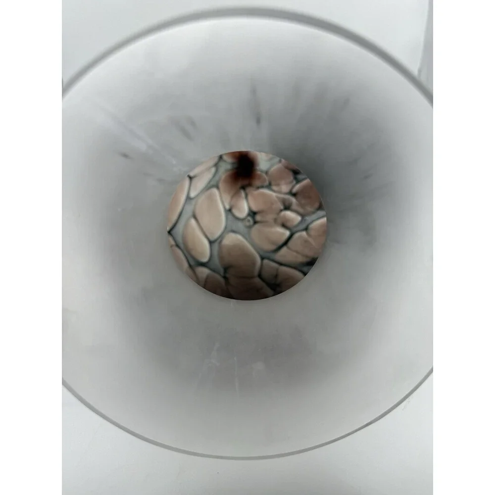 Vintage Tarnowiec Handblown Art Glass Reverse Paint Vase Poland 12.25